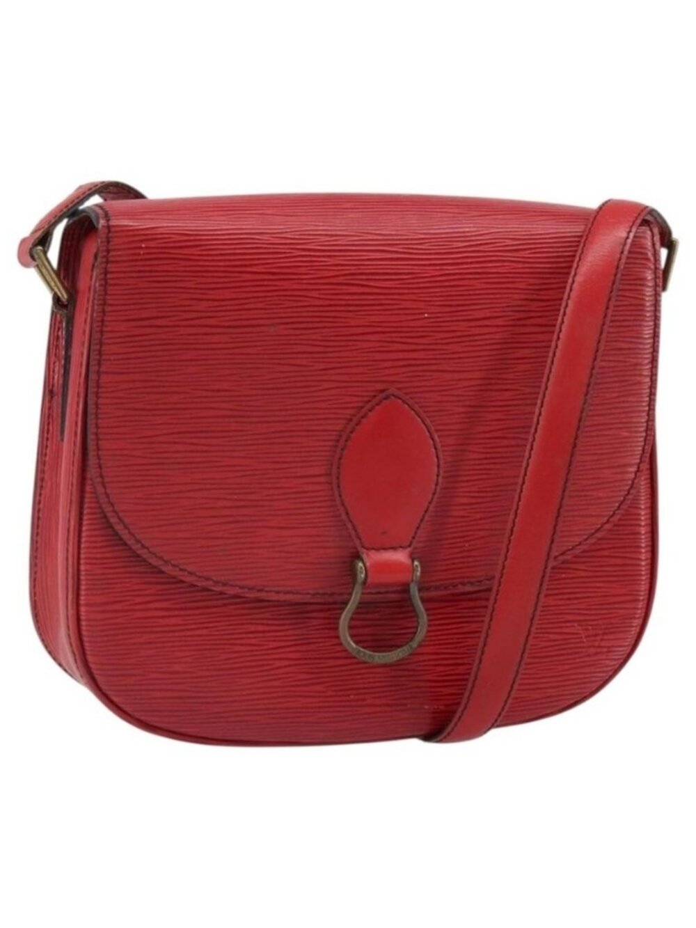 Authentic LOUIS VUITTON Epi Saint Cloud GM Shoulder Bag Red M52197 LV